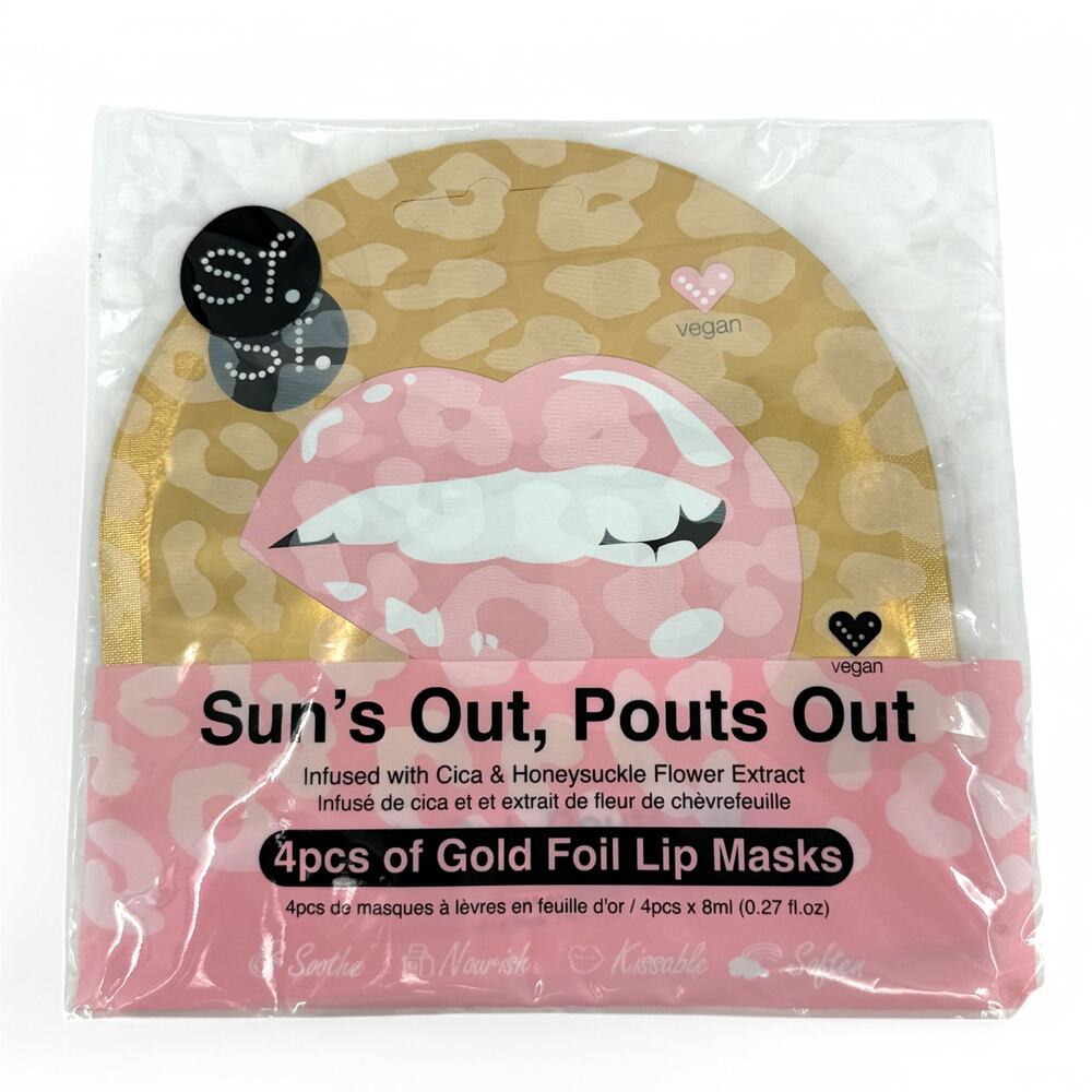 SF Glow Sun's Out Pouts Out Gold Foil Lip Masks 4 Pack